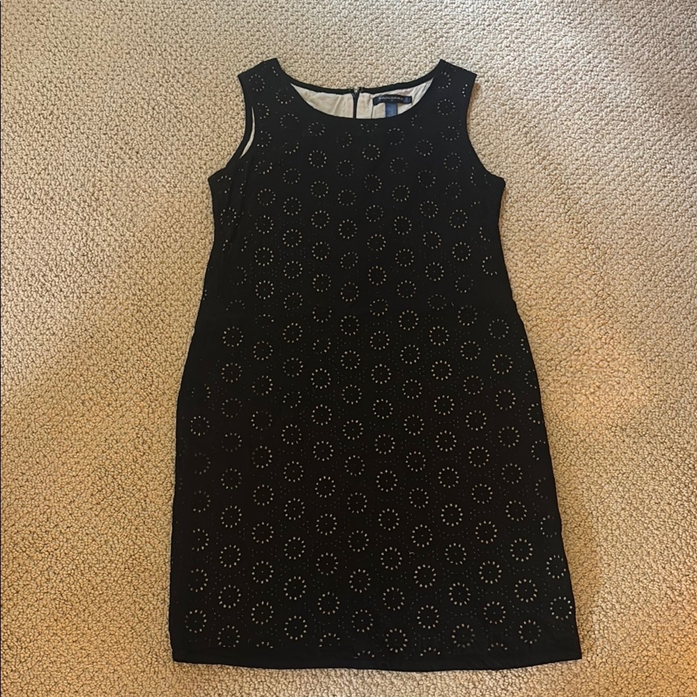 Banana Republic Black Eyelet Mini Dress